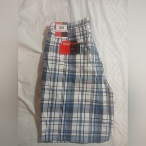 NWT Grand Slam Performance Blue & White Plaid Golf Shorts Size 38